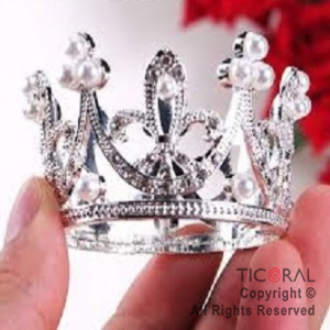 CORONITA MINI PARA DECORACION DE TORTAS PLATA 5 CM DIAMETRO x 1